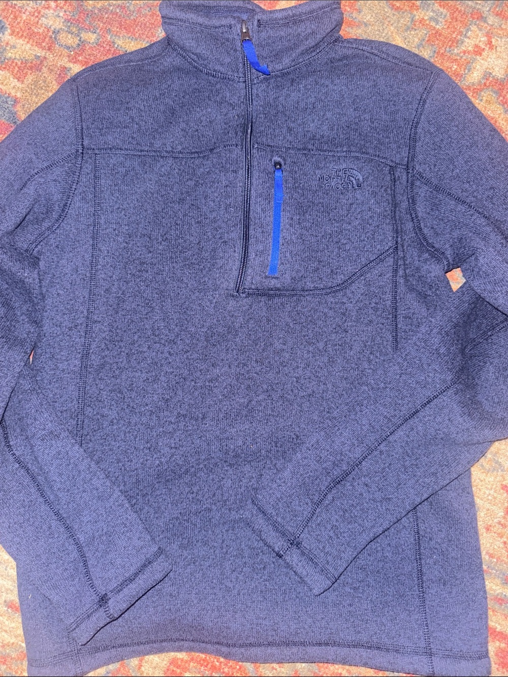 The North Face Men's Navy Zip-Up Fleece Pullover